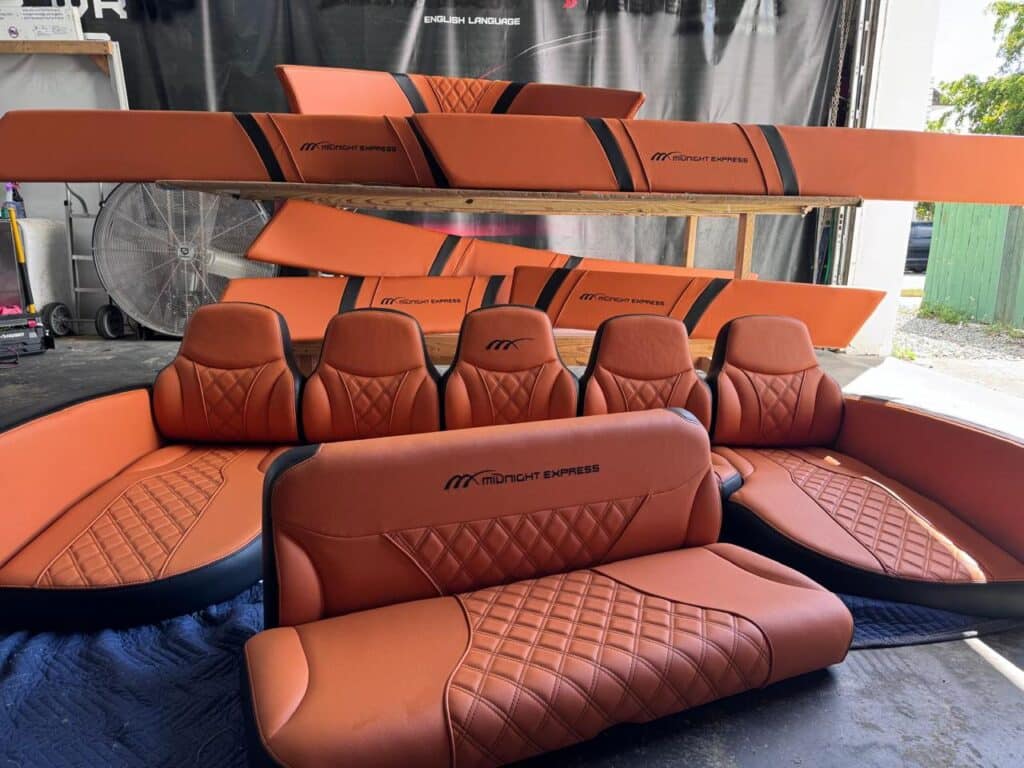 Midnight Express boat upholstery in Fort Lauderdale